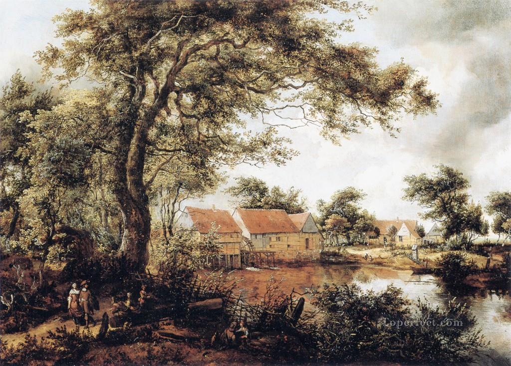 Mill landscape Meindert Hobbema Oil Paintings